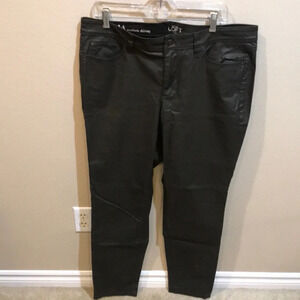 Ann Taylor Loft Leather Look Modern Skinny 5 Pocket Jeans-Size 14